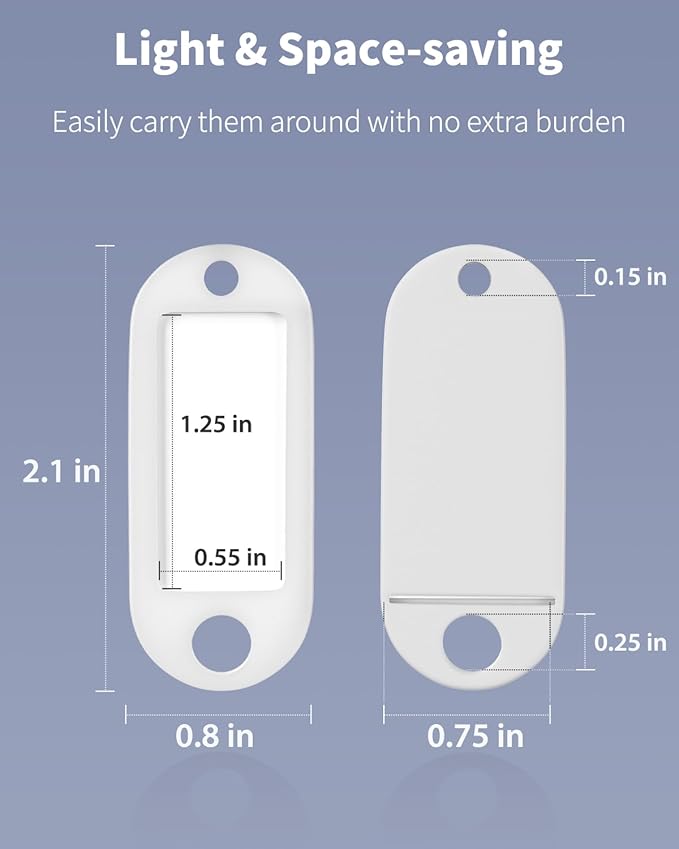 Uniclife 10 Pieces Key Tags 2 Inch Soft Plastic Key Chain Tags with Blank Paper Labels Clear Windows Protective Films and Split Rings Flexible Item Identifiers, White