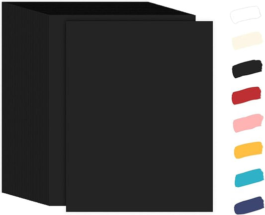 100 Sheets Black Cardstock 8.5 x 11, Goefun 65lb Card Stock Printer Paper for Halloween, Scrapbooking, Crafts, Invitations, DIY Cards