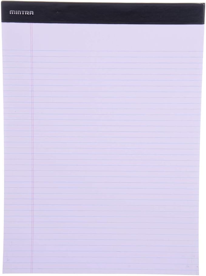 Mintra Office Legal Pads - ((BASIC PASTEL 6pk, 8.5in x 11in, NARROW RULED)) - 50 Sheets per Notepad, Micro perforated, Pastel Writing Pad, Notebook Paper for School, College, Office, Business - Pink, Blue, Purple