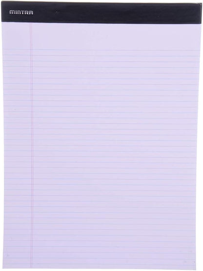 Mintra Office Legal Pads - ((BASIC PASTEL 6pk, 8.5in x 11in, NARROW RULED)) - 50 Sheets per Notepad, Micro perforated, Pastel Writing Pad, Notebook Paper for School, College, Office, Business - Pink, Blue, Purple