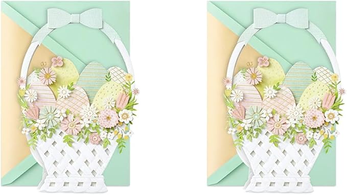 Hallmark Signature Easter Card (Easter Basket, Vintage Design) (Pack of 2)
