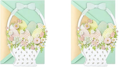 Hallmark Signature Easter Card (Easter Basket, Vintage Design) (Pack of 2)