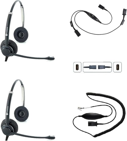 TruVoice Headset Training Solution for Phones (Includes 2 x HD-150 Professional Double Ear Headsets with NC Microphone,Training Cord and Smart Lead - Works with 99% of Phones with Headset Port)