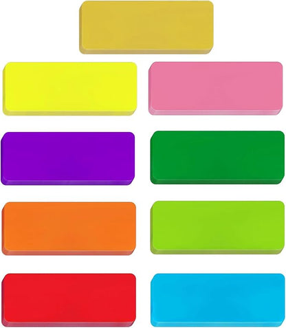 54pcs Magnetic Dry Erase Labels 9 Colorful Name Tags Flexible Reusable Magnetic Label Stickers for White Board Refrigerator Locker Size 3.2"x1.2" by Mositear