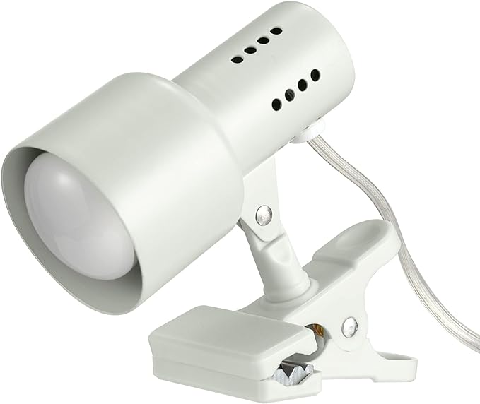 Globe Electric 30293 5.5" Clip-Arm Desk Lamp, Matte Light Gray, In-Line On/Off Switch, Bulb Included, Home Décor, Desk Lamps for Home Office, Home Office Accessories, Room Décor, Accent Lighting Lamps