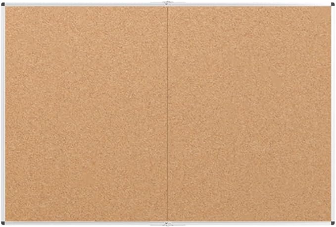 VIZ-PRO Large Cork Bulletin Board/Foldable Noticeboard, 72 X 48 Inches, Silver Aluminium Frame