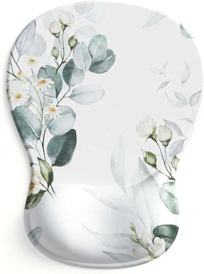 ErgoComfort Gel Wrist Rest Mouse Pad-Ergonomic Office Mousepad with Wrist Support-Non-Slip, Design Desk Accessories Mat for Home&Game Decor (08Sage Harmony)