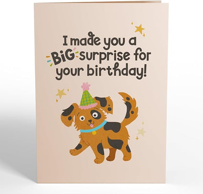 Lovepop Happy Birthday Pop-Up Card for Her and Him- 3D Birthday Animal Greeting Cards for Boys, Girls, Men, Women - Your Favorite Party Pooper - 5" x 7" Dog Card - Blank Note Card & Envelope Included