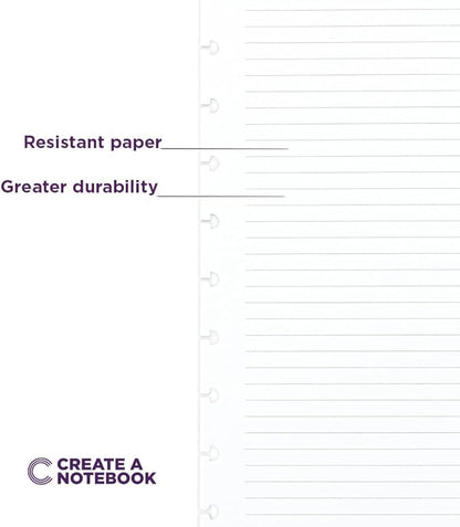 Discbound Notebook Rulled Refills Paper - 7.87" x 10.82" Paper for Custom Discbound Notebook, Planner or Daily Use – 90 GSM Custom Note-Taking System Discbound Inserts – 100 Sheets