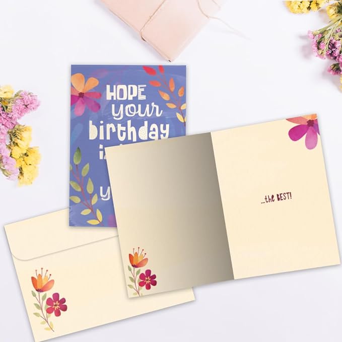 Tree-Free Greetings - Birthday Card - Artful Designs - 1 Card + Matching Envelope - Made in USA - 100% Recycled Paper - 5 x 7 - The Best (GO61207)