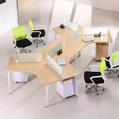 4PCS Desk Dividers Office Partitions, Privacy Desk Panel Protective, Frosted Acrylic Plexiglass Shield with Clamps for Offices Schools Call Centers - 23.6”L X15.8”W