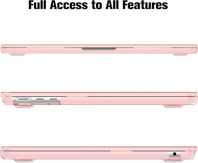 Fintie Case for MacBook Air 13.6 Inch A3113 A2681 (2022 2023 2024 Release) - Snap On Hard Shell Cover for MacBook Air 13.6" M2 M3 Chip with Liquid Retina Display and Touch ID (Crystal Pink)
