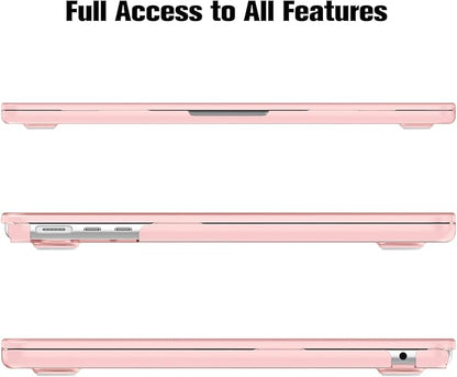 Fintie Case for MacBook Air 13.6 Inch A3113 A2681 (2022 2023 2024 Release) - Snap On Hard Shell Cover for MacBook Air 13.6" M2 M3 Chip with Liquid Retina Display and Touch ID (Crystal Pink)