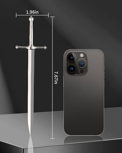 Letter Opener Envelope Slitter Mail Opener Tool Sword Letter Opener Vintage Decorative Letter Opener Knife Desks Decoration Silver Ergonomic Grip Handle Office Mail Supplies