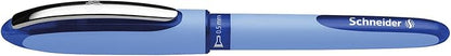 Schneider One Hybrid N Rollerball Pen, 0.5 mm Hybrid Needle Tip, Light Blue Barrel, Blue Ink, Box of 10 Pens (183503)