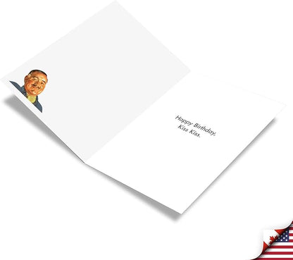 NobleWorks - Funny Birthday Greeting Card with 5 x 7 Inch Envelope (1 Card) Bday Man Everyone Kiss My Ass C7871BDG