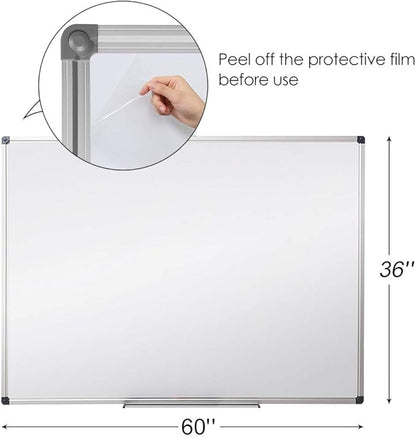 XIWODE Large Magnetic Dry Erase Board，Whiteboard for Wall, 36 x 60 inches, Whiteboard Marker Board Writing Board，Silver Aluminum Frame, Durable,Whiteboard for Home School & Office