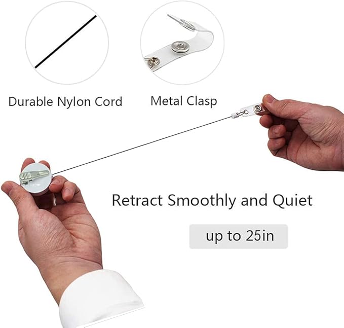 Retractable Badge Reel Clip, Badge Holder with Alligator Clip, Cute Badge Clip on ID Name Card Holders for Nurse Doctor and Office (4Pack Cute Cactus)