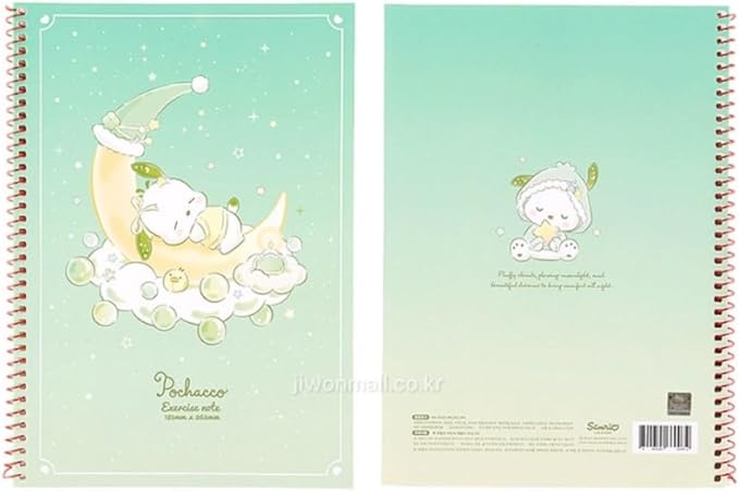 Cute Unruled Blank Spiral Notebook, About 60 Sheets, 7.3 x 10.3 Inches, About 60 Sheets (Green)