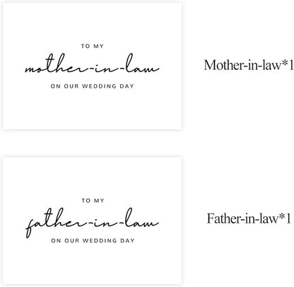 Set of 2 Parents In-Law Wedding Cards - To My Father & Mother In-Law On Our Wedding Day
