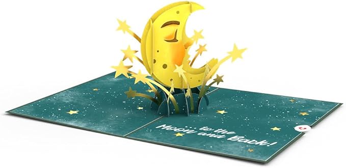 Lovepop Everyday Pop-Up Card for Her, Him, Girls, Boys - 3D Love Greeting Cards - Love You to the Moon - 5" x 7" - Blank Note Card & Envelope Included