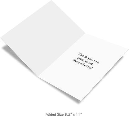 NobleWorks - 1 Jumbo School Coaches Thank You Greeting Card From US from Everyone w/Envelope (8.5 x 11 Inch) Team Sports Gratitude, Teacher and Mentor Notecard - Life Changing Coach J3127TYG-US