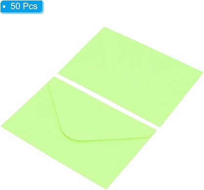 PATIKIL Mini Envelopes, 50 Pack Gift Cards Business Cards Envelope for Greeting Weddings, Light Green