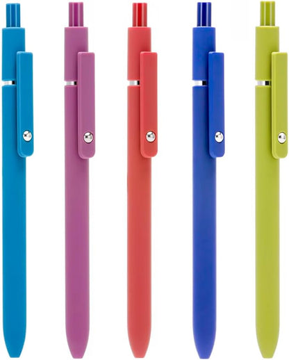 5PCS Assorted Colors Retractable Gel Pens Set, Quick Dry Black Ink Fine Point Roller Ball Gel Ink Pen for Smooth Writing (Vintage Color)