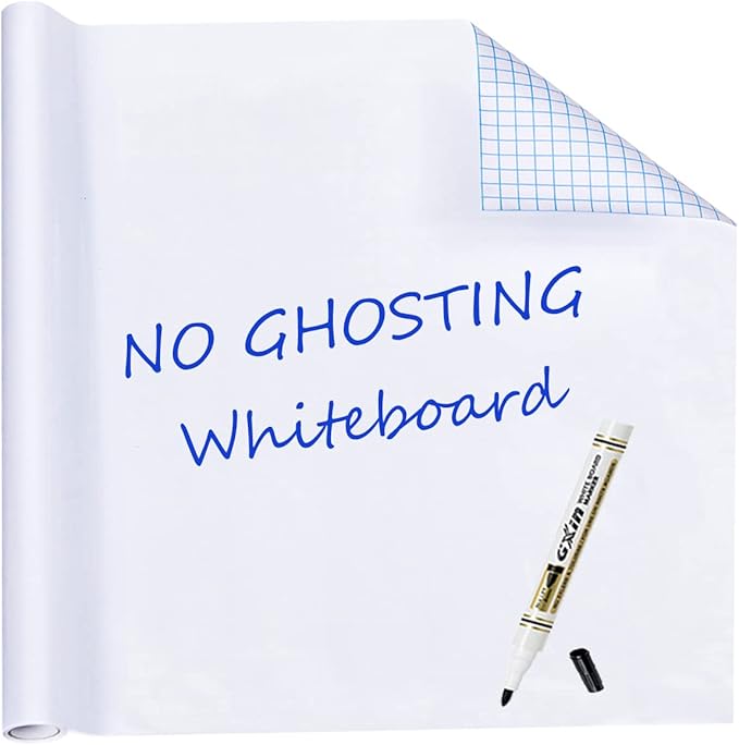 HAMIGAR Whiteboard Sticker for Wall 17.7" x 78.7" Whiteboard Wallpaper Peel and Stick, White Board Stick on Wall, Dry Erase Contact Paper Adhesive Poster Board Whiteboard with 1 Marker