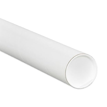 AVIDITI Cardboard Tubes with Caps, 24"L x 2"W x 2"H, Pack of 50 | Poster Tube for Mailing and Storage of Blueprints, Artwork, Crafts, Long Art Holder, 24 inches