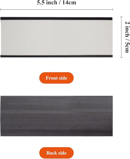 C Channel Magentic Label Holders 2x5.5 Inches with Paper Inserts and Clear Plastic Protectors,Magnetic Data Card Holders File Cabinet Labels,Pack of 50