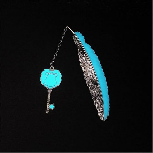 Zodiac Feather Bookmark Gifts for Women Men, Cool Metal Bookmark Glow in The Dark Leo Bookmark, Luminous Star Sign Constellation Horoscope Bookmark Gifts