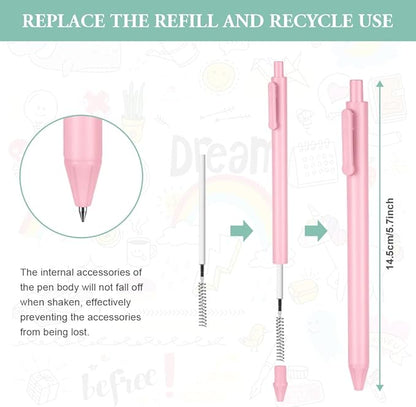 AUAUY Retractable Gel Pens, 15PCS Cute Retractable Quick Dry Gel Ink Pen, Cute Pens 0.5mm Medium Point Black Ink Quick Drying for Writing Drawing Journaling Note Taking School Office Home