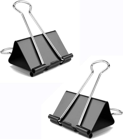 Binder Clips, 48 Pack, 1 Inch, Standard 25mm Clamps, Black, Capacity 0.47 Inch, Small Clips, Small Binder Paper Clips, Small Size, Small Paper Clips, Office Clips