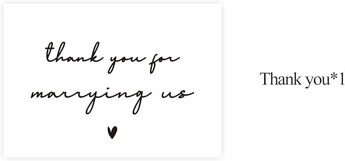 Wedding Day Card, Thank You for Marrying Us, Thank You Card for Officiant, Priest, Minister, Judge, Pastor Gifts.（Thank You B）