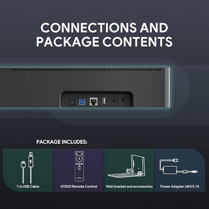 Yealink UVC40 4K 60FPS USB Video Conference Camera, Teams Zoom Certified,133° Wide Angle Webcam with 8 Microphones and Speakers, Audio and Video Conferencing System for Small and Huddle Rooms USB-A