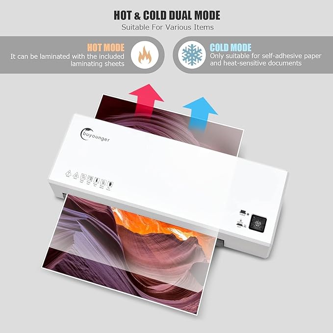 Laminator, 4 in 1 Laminator Machine with 40 Laminating Sheets, A4 Laminating Machine Hot & Cold with Paper Trimmer & Corner Rounder, 9-Inch Personal Thermal Laminator for Home School Office