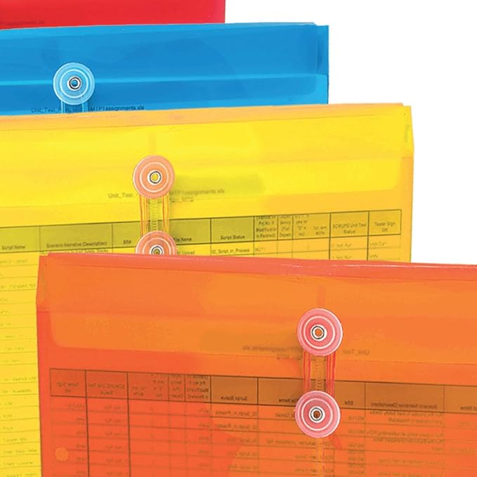 Smead Poly Project Envelope, 1-1/4" Expansion, String-Tie Closure, Side Load, Letter Size, 5 per Pack (89519)