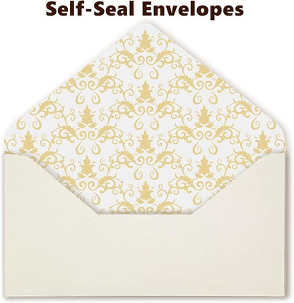 90 Pieces Stationery Set with Envelopes (60 Vintage-Style Paper Sheets + 30 Envelopes), Gold Border Letter Writing Paper and Envelopes for Love Letter, Party Invitations
