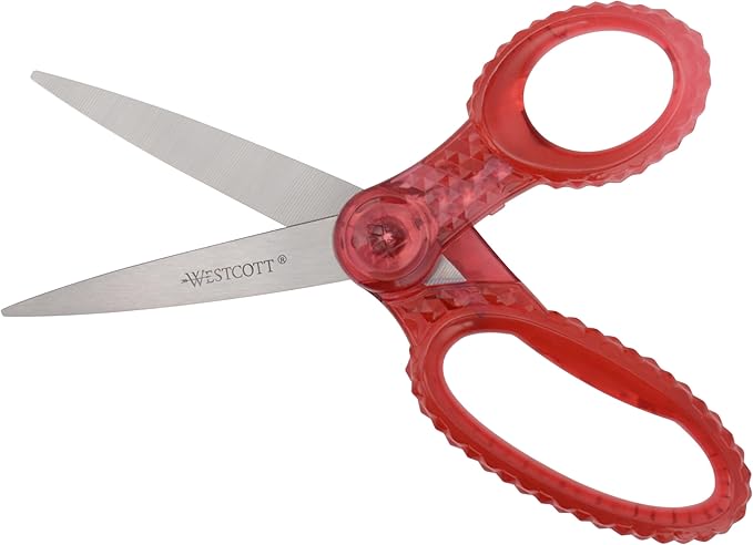 Westcott 7" GEM Crystal-Design Student Scissors, for Kids Aged 12+ - Scissors for School, Craft, Home, DIY, Classroom - Pink