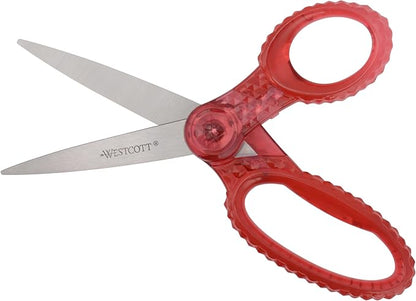 Westcott 7" GEM Crystal-Design Student Scissors, for Kids Aged 12+ - Scissors for School, Craft, Home, DIY, Classroom - Pink