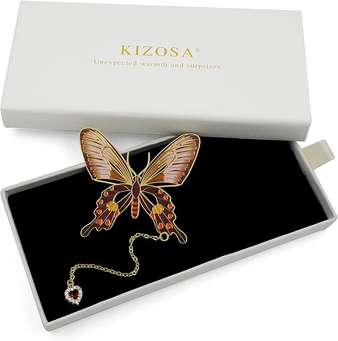 Butterfly Bookmarks for Women,Metal Bookmark,Unique Gifts Book Markers for Women Book Lovers,Teacher Appreciation Gifts,Valentine Mother's Day Christmas New Year Birthday Gift (04-Love)