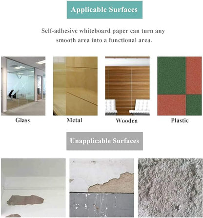 Magnetic Dry Erase Whiteboard Paper, 48" x 36" with Self Adhesive Whiteboard for Wall, Easy to Write and Clean Dry Erase Board for Kids, Office, Home, with Marker, Magnetic Eraser and Magnets