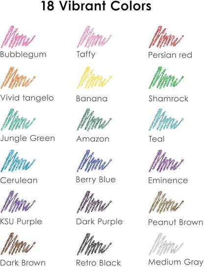 Grabie Glitter Gel Ink Pens, Vibrant Glitter Gel Pens Set, Spark Your Creativity with Every Color of the Rainbow (18 Colors Capped Glitter Gel Pens)