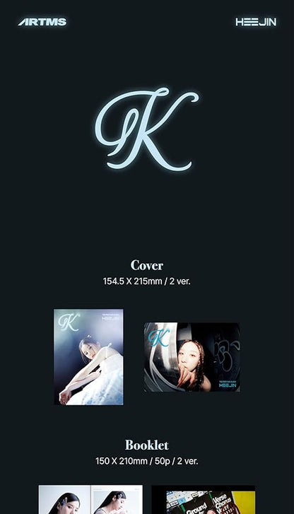 HEEJIN K 1st Mini Album CD+Booklet+Special class objekt+Sticker+Folded poster on pack+Clear photocard+Photo stand+Tracking Sealed (SET(A+B))