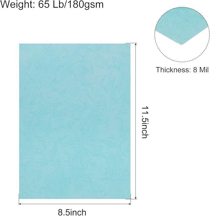 MECCANIXITY 100pcs A4 8-1/2 x 11.5 Inch Presentation Binding Covers Letter Size Leather Textured Grain Paper Un-Punched for Business Reports, Teal Blue
