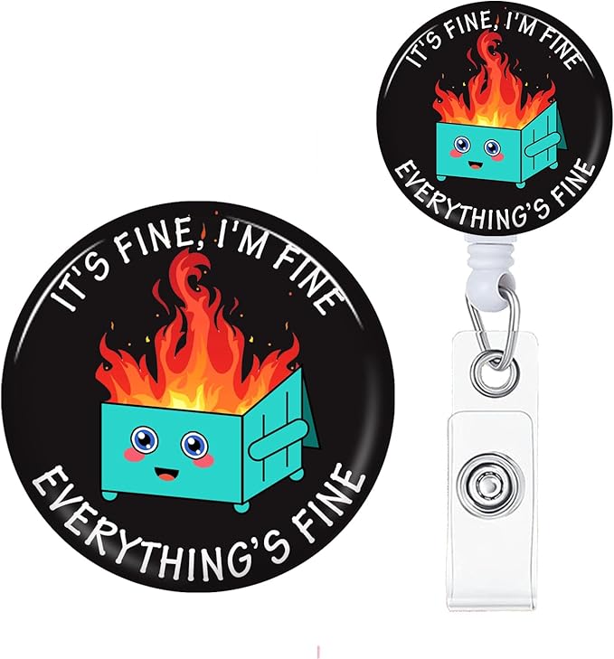 Fire Dumpster Badge Reels Holder Retractable with ID Clip for Nurse Name Tag Card Nursing for Doctor Teacher Student Employee Office Medical Work