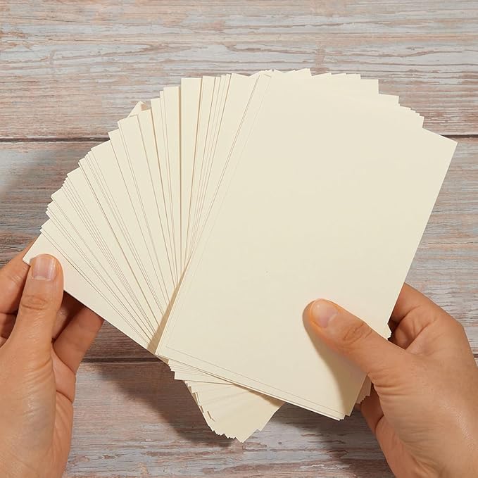 100 Pack Thick Paper Cardstock Blank Heavy Cards Stock for Invitations, Greeting Cards Making, Postcards, Photos, 250GSM Thick Paper (Cream, 4x6 inches)