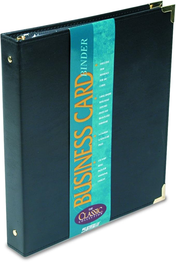 Samsill Classic Collection Business Card Ring Binder Round Ring - Black (81080)