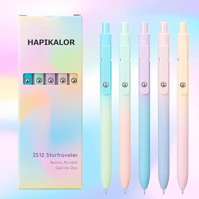 Gel Pens, Easter Basket Stuffers for Kids, Birthday Gifts for Women Teens, Preppy Stuff, Black Ink Pens for Journaling Note Taking, Valentines Gifts for 4-12 Year Old Girl (10 Pcs Gradient)